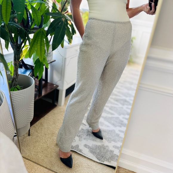 Badgley Mischka Runway Fully Beaded Ivory Pants - Picture 4 of 10